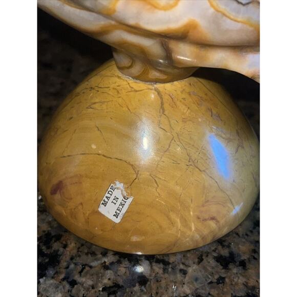 Solid Alabaster Marble Onyx Duck Figurine Hand Carved Brown Honey Swirl HEAVY - Picture 4 of 7